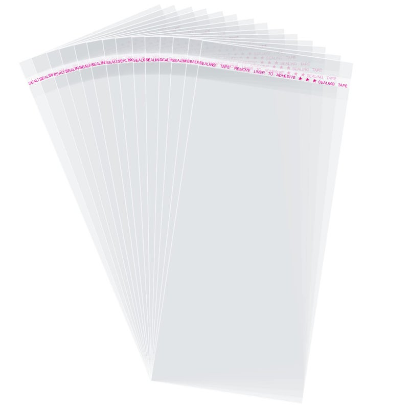 Morepack Self Sealing Cellophane Bags,4x9 Inches 200 Pcs Clear Resealable Cellophane Bags for Packaging Cookies, Favors and Products - Image 1